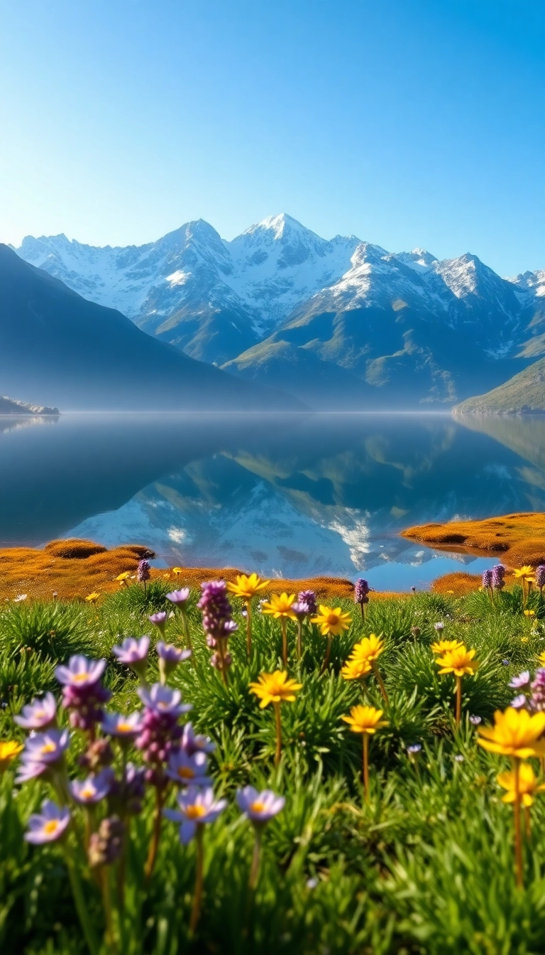 Free Spring Mountain Reflection iPhone Captivating Wallpaper
